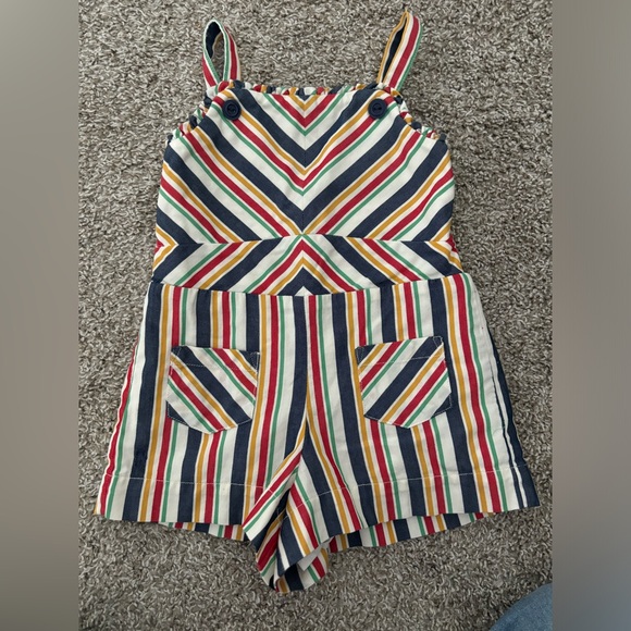 Striped cotton dobby romper - Picture 1 of 3